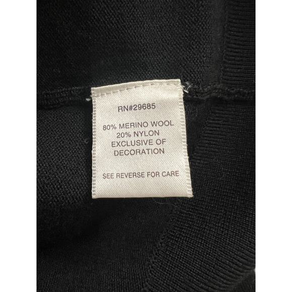 Vintage Pendleton Wool Cardigan Long Sleeve Sweater Beaded Collar, Black Small - Picture 4 of 6